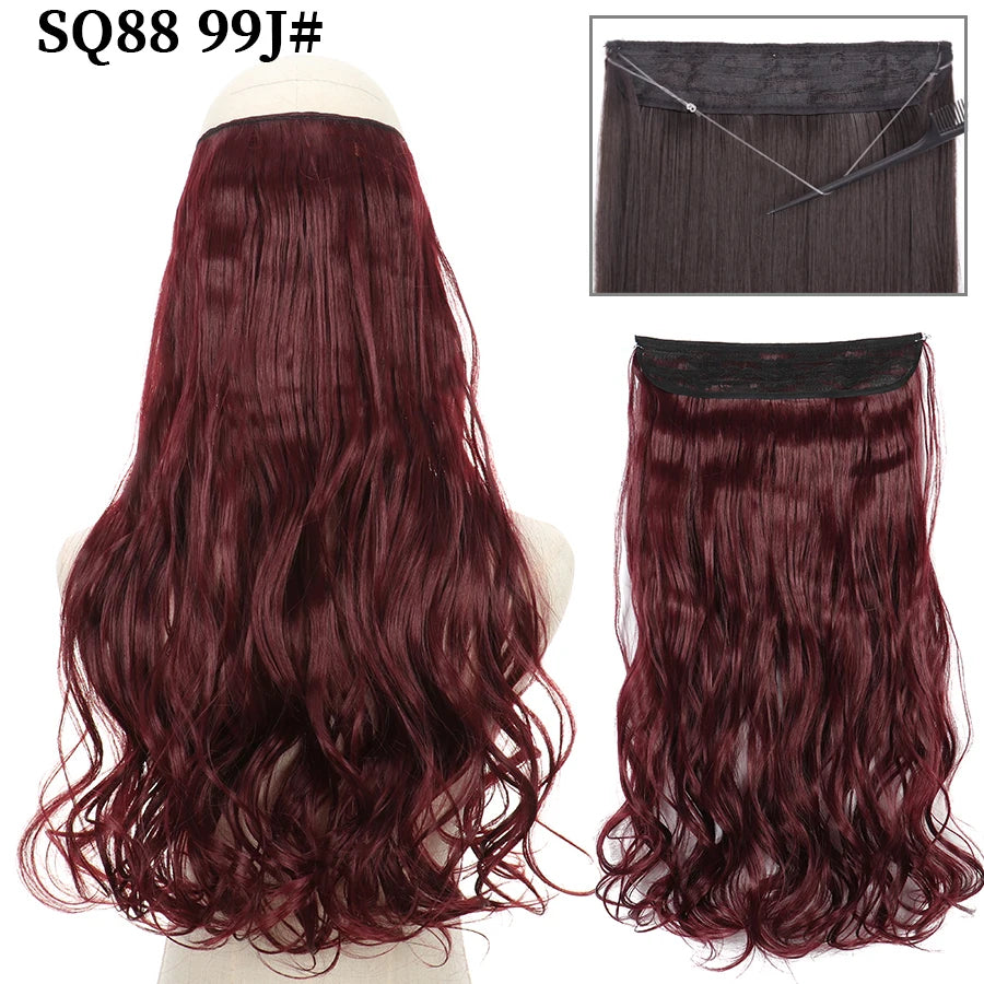 Wavy clip-in hair extension 99J Plum burgundy | Dream Shop