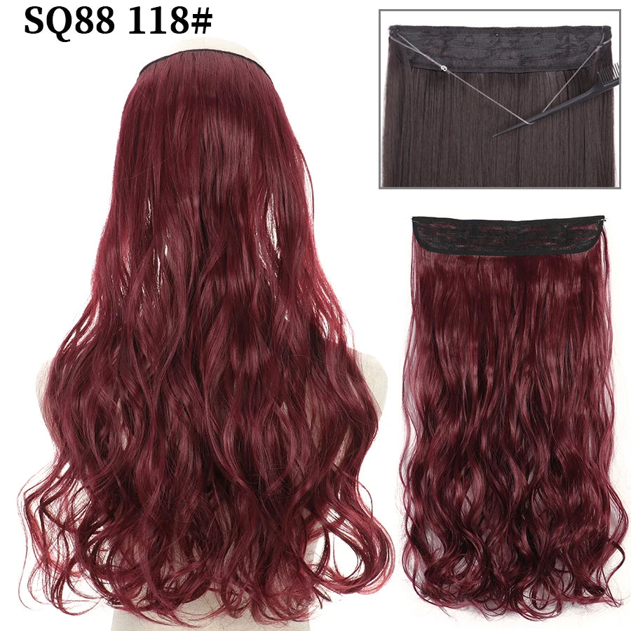 Wavy clip-in hair extension 118 Burgundy red | Dream Shop