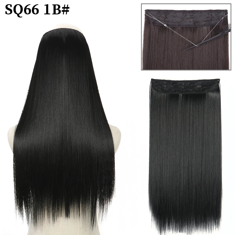 Straight clip-in hair extension 1B Natural black | Dream Shop