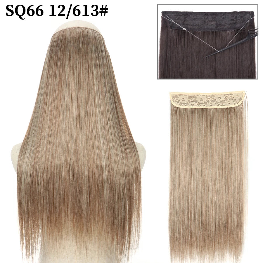 Straight clip-in hair extension 12-613 Blonde platinum highlights | Dream Shop