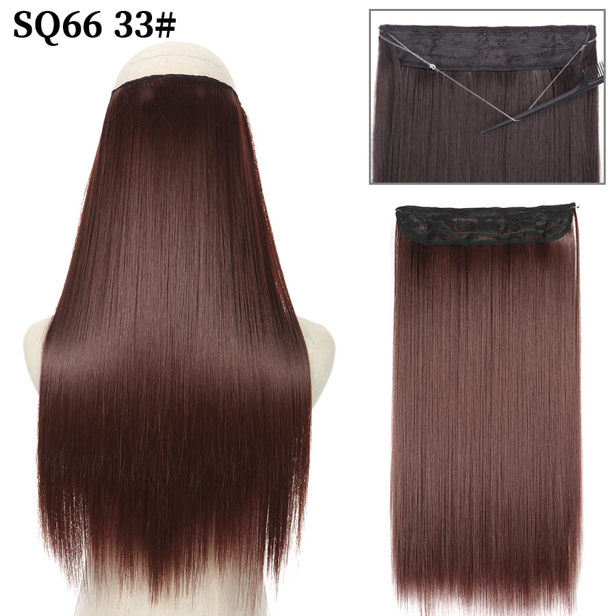 Straight clip-in hair extension 33 Dark red copper | Dream Shop