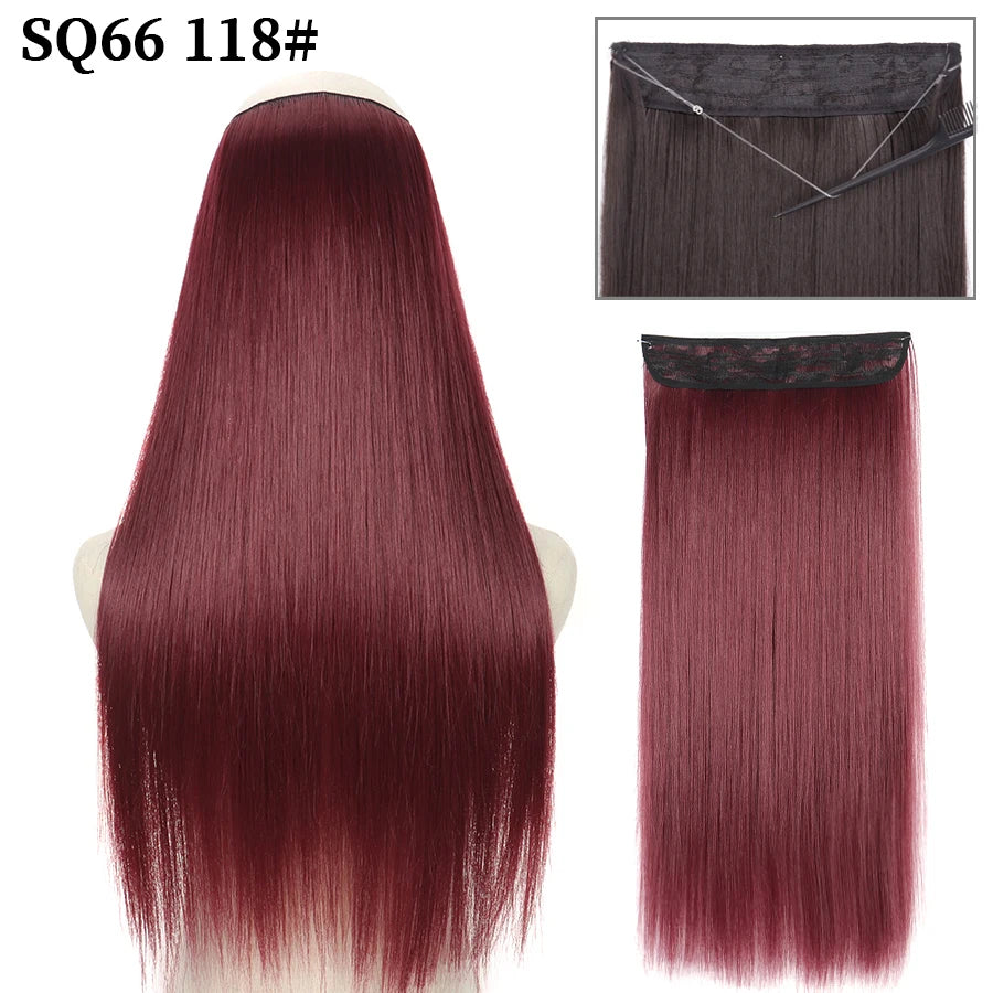 Straight clip-in hair extension 118 Burgundy red | Dream Shop