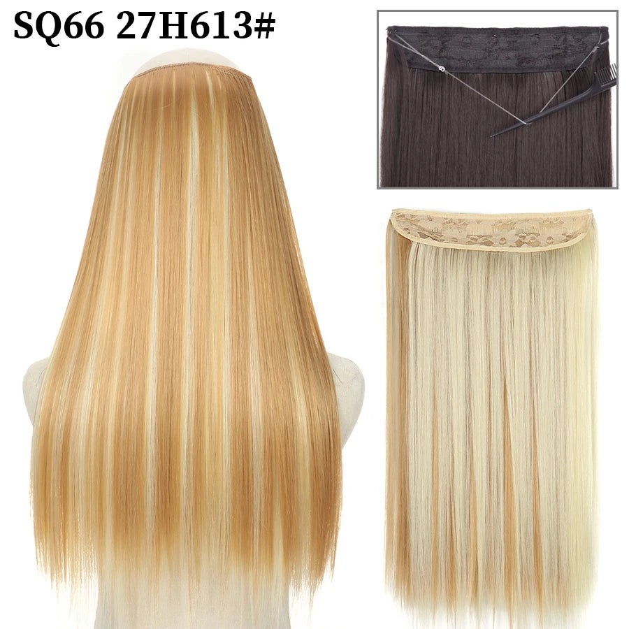 Straight clip-in hair extension 27H613 Copper blonde platinum highlights | Dream Shop