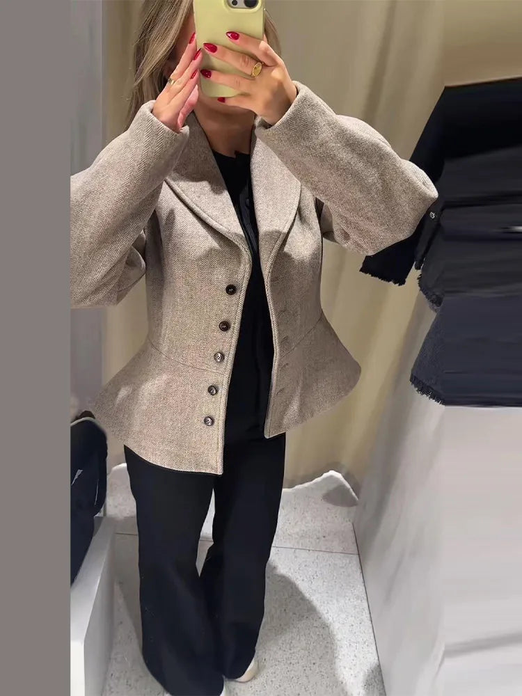 Giacca blazer scampanato Mariuska abbottonata vista frontale | Dream Shop
