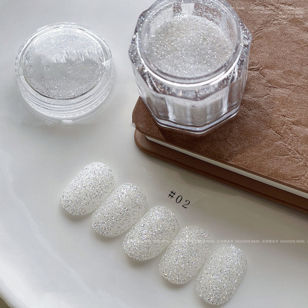 Diamond nail glitter white sugar 10 ml variant — Dream Shop