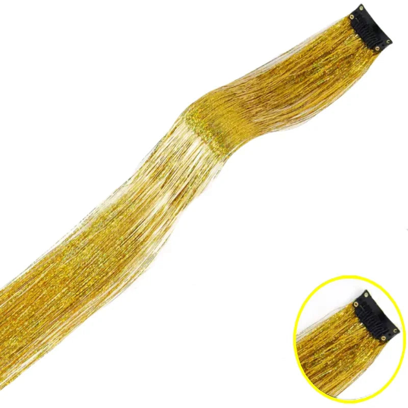 Extension Glitter-Star con 12 clip effetto luce per capelli