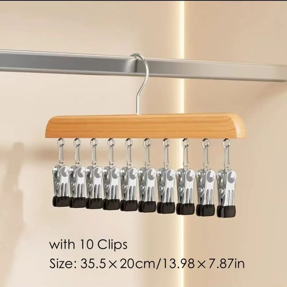 Gruccia multiganci legno chiaro 10 pinze misure 35,5 x 20 cm | Dream Shop
