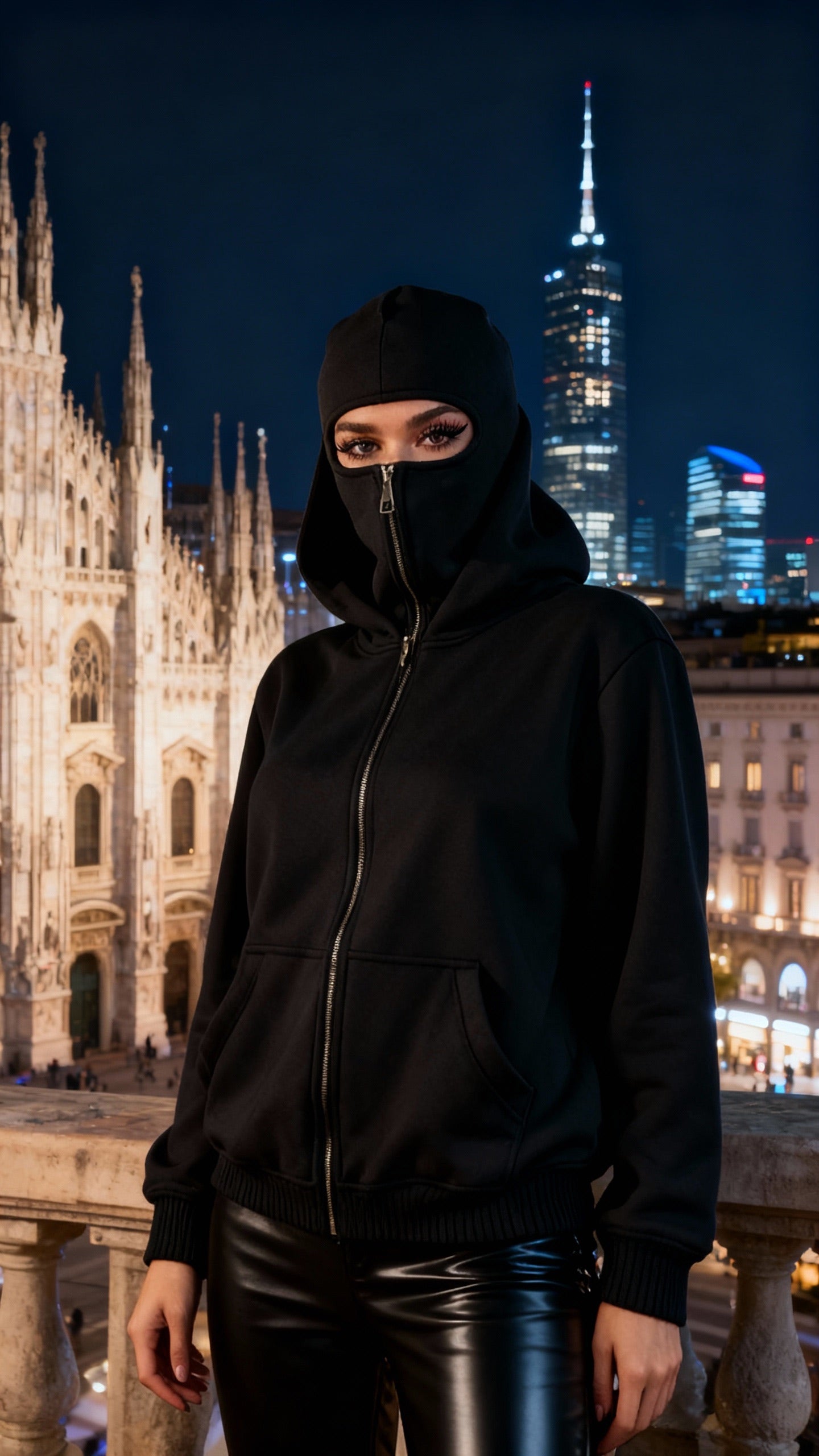 Felpa con passamontagna Ninjia