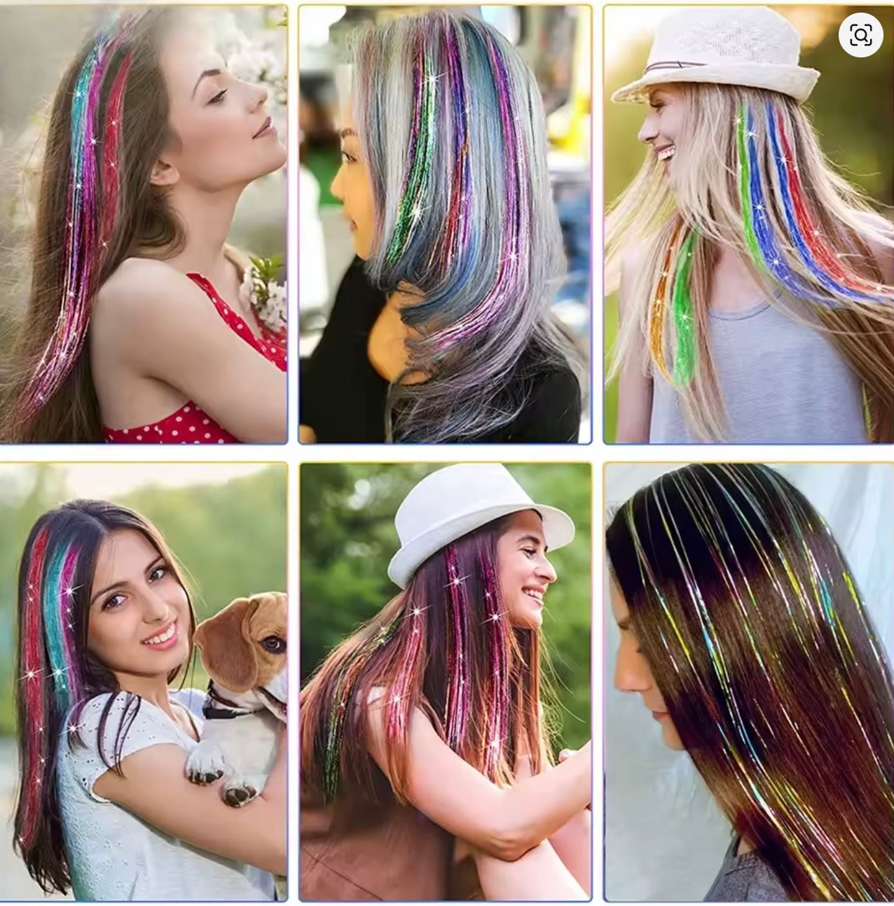 Extension Glitter-Star con 12 clip effetto luce per capelli