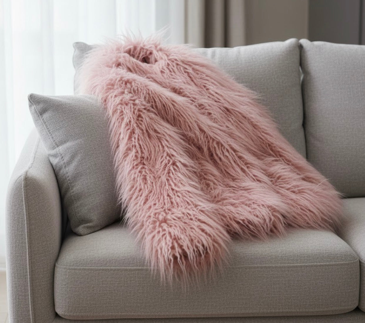 Pelliccia riccia Quatyr Giacca in eco pelliccia mongolia effetto pelo lungo riccio