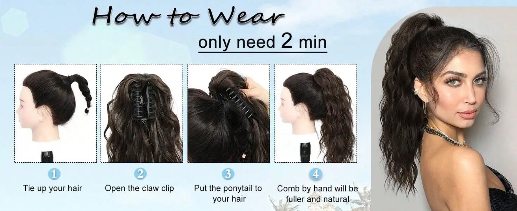 Coda Mollettone Riccia extension capelli voluminosi effetto naturale