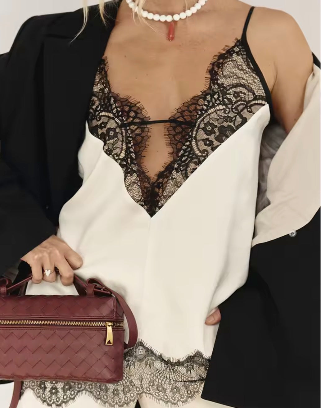 Completo 3 pezzi in raso con pizzo Completo Pizzo Lovable