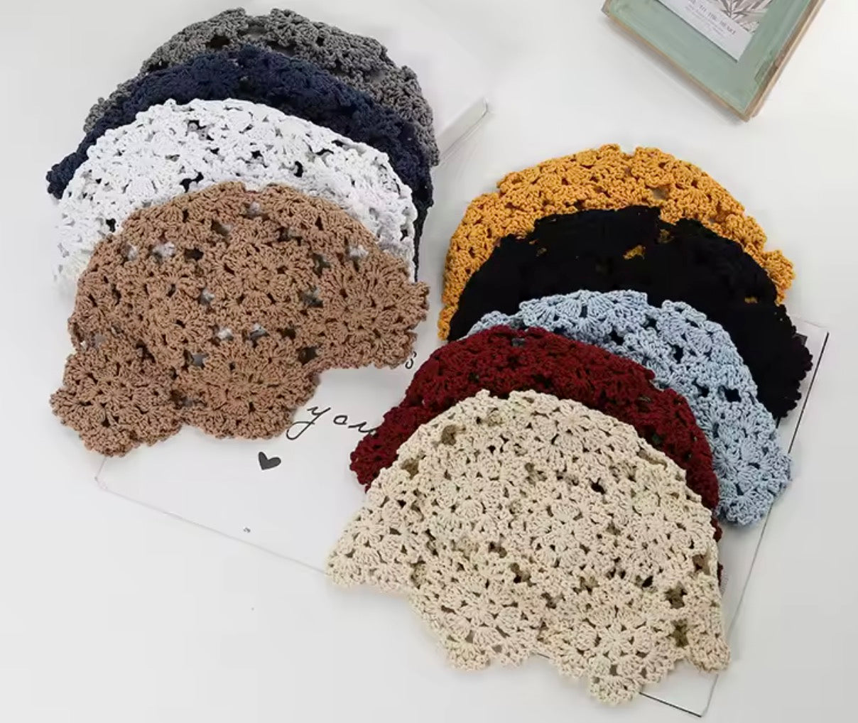 Papalina Crocket berretto traforato all'uncinetto