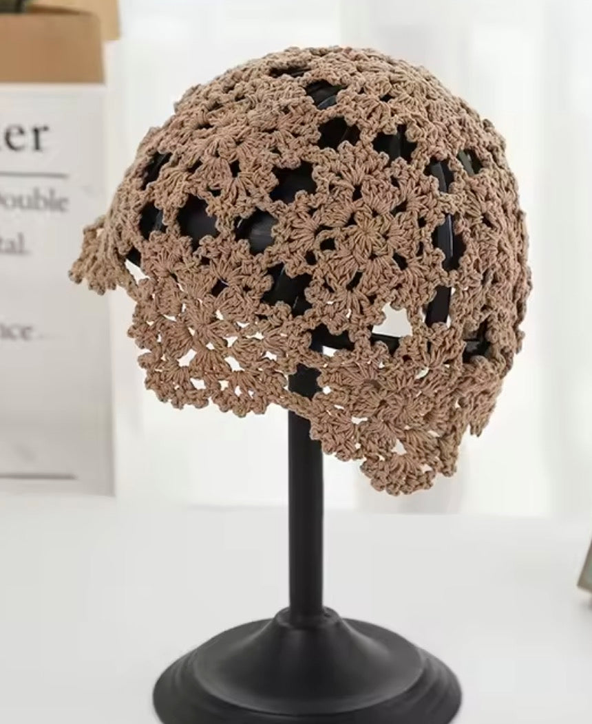 Papalina Crocket berretto traforato all'uncinetto