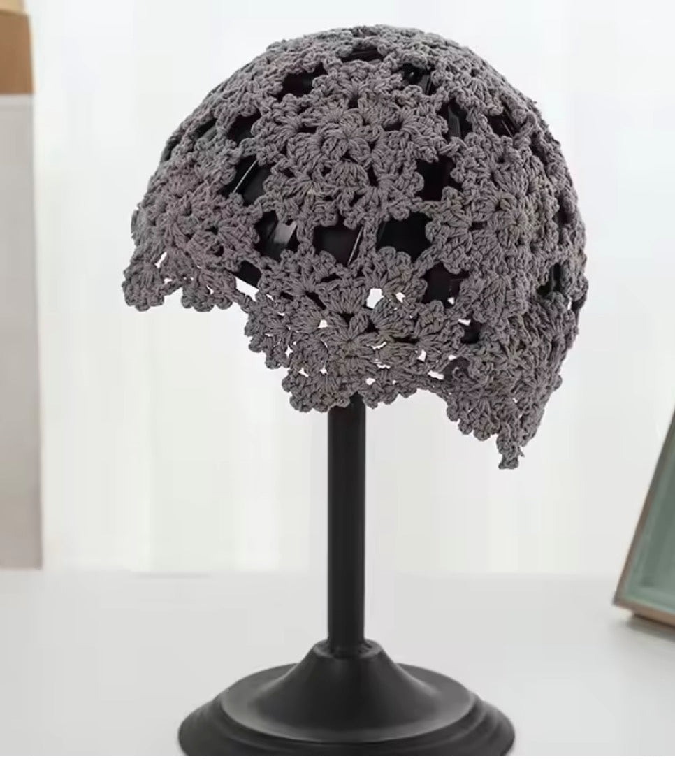 Papalina Crocket berretto traforato all'uncinetto