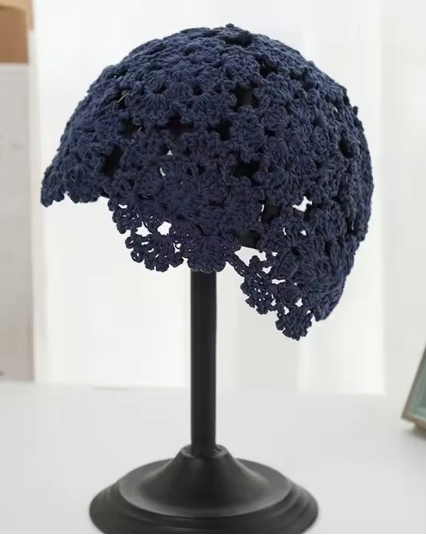 Papalina Crocket berretto traforato all'uncinetto