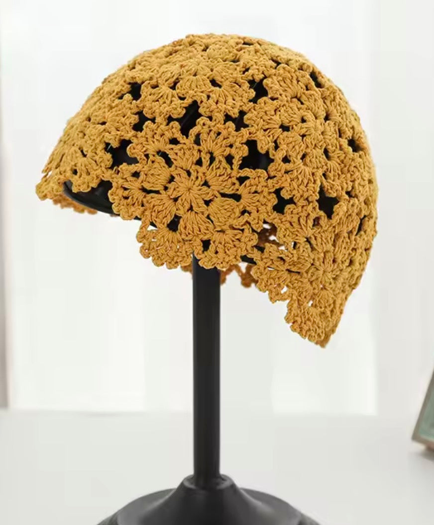 Papalina Crocket berretto traforato all'uncinetto