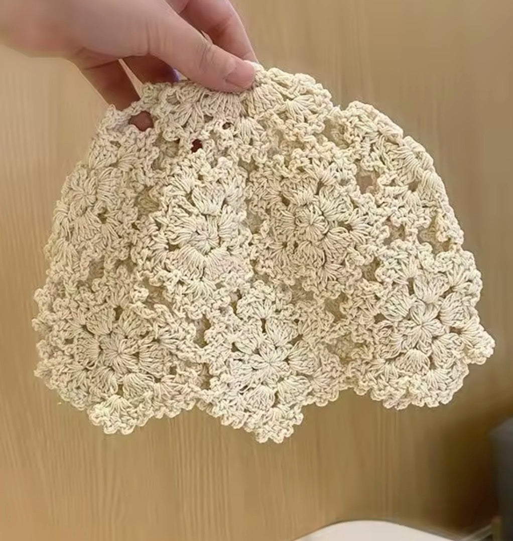 Papalina Crocket berretto traforato all'uncinetto