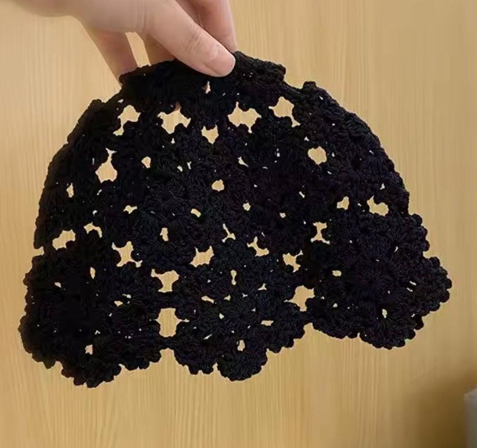 Papalina Crocket berretto traforato all'uncinetto