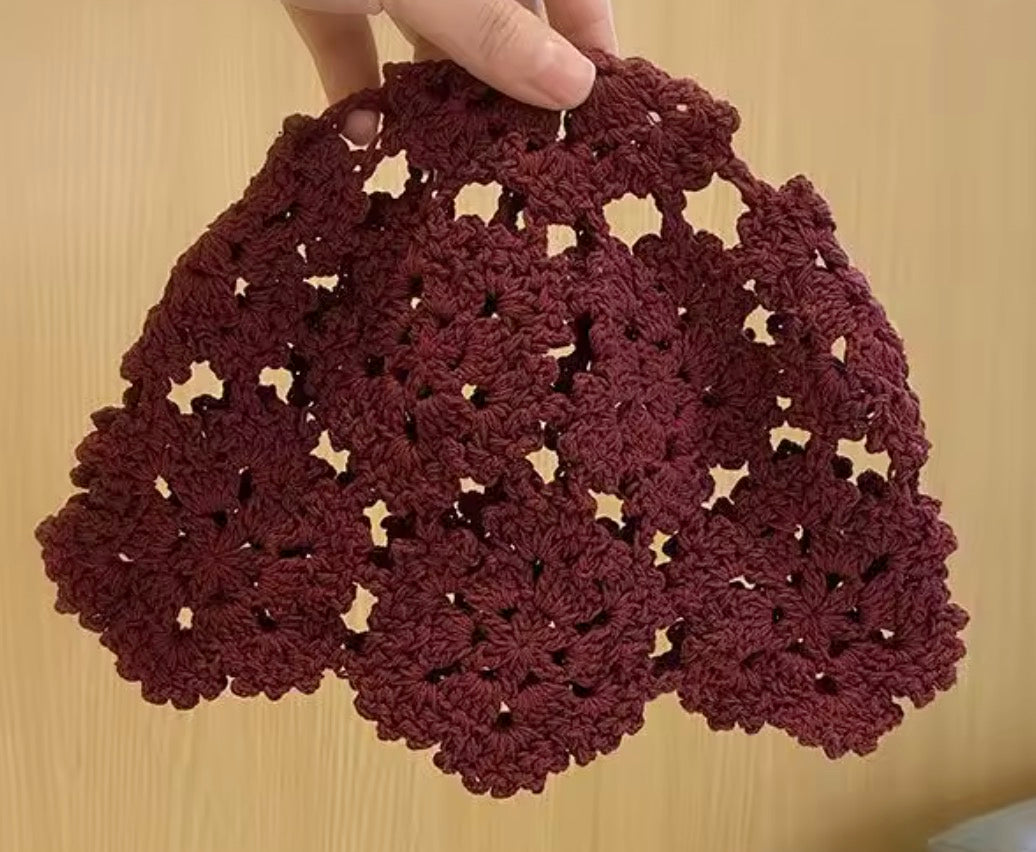 Papalina Crocket berretto traforato all'uncinetto