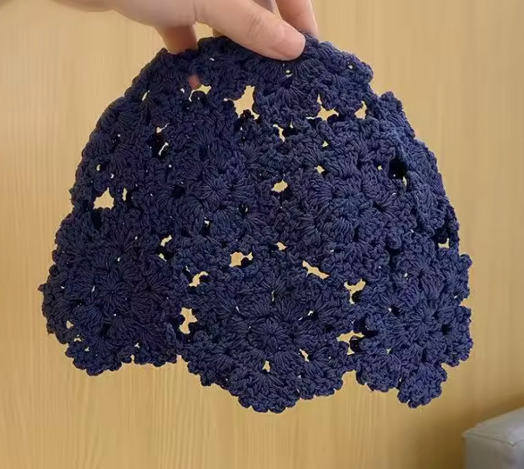 Papalina Crocket berretto traforato all'uncinetto