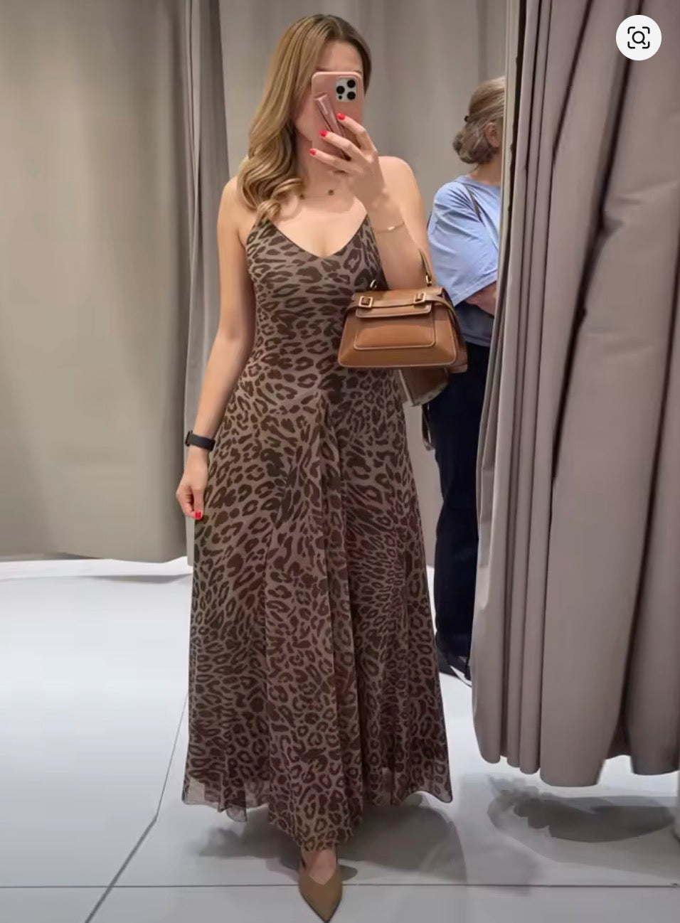 Maxidress Leopard — dettaglio chiffon fluente | Dream Shop