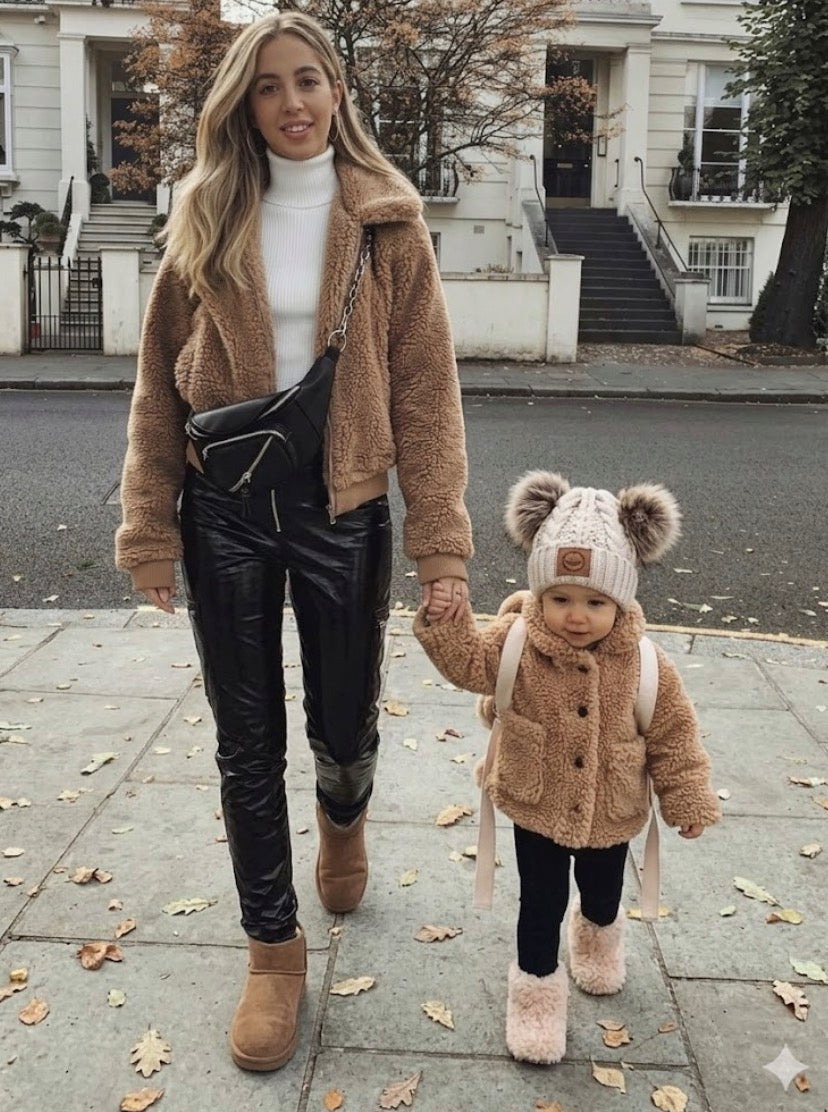 Teddy medio bimba lana vista frontale giacca bambina — Dream Shop