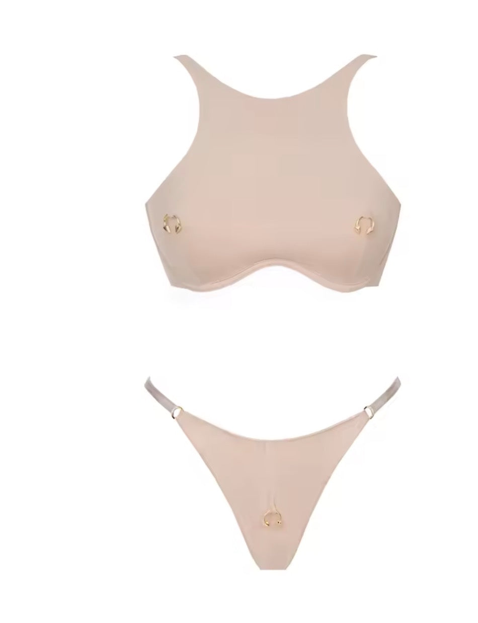 Bikini nipple piercing