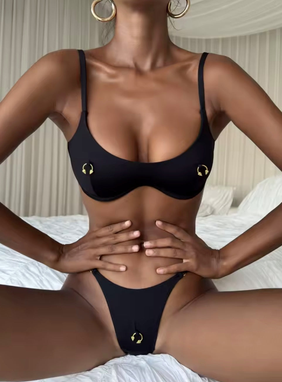Bikini nipple piercing