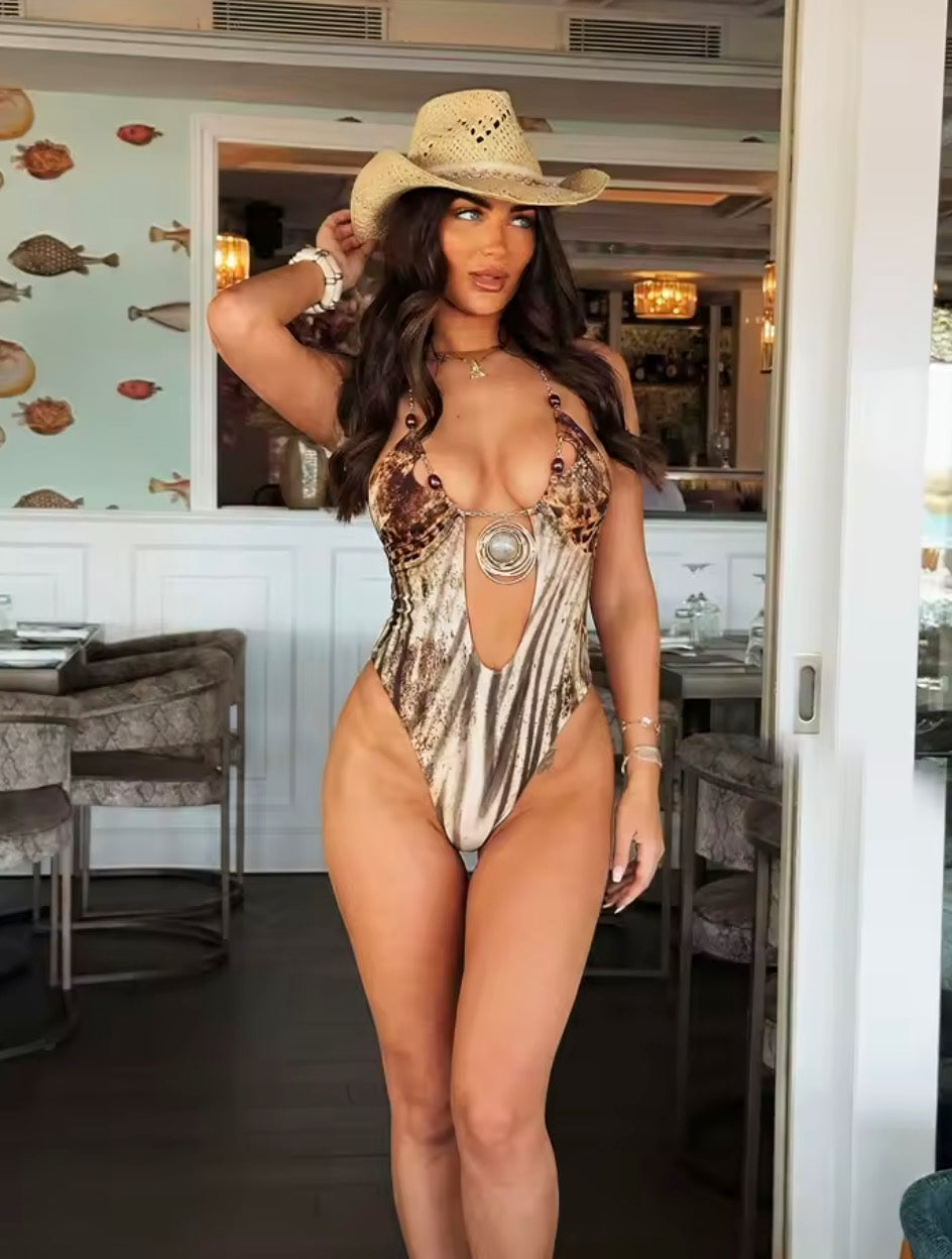Costume Intero Persian
animalier cut-out e medaglione