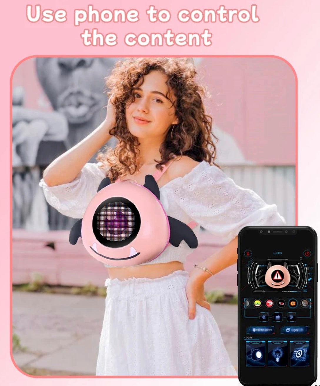 Zaino LED Angel Eye contenuti controllati da smartphone | Dream Shop