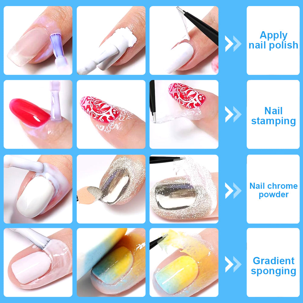 Peel off nail latex tape uses with polish stamping chrome powder and gradients — Dream Shop