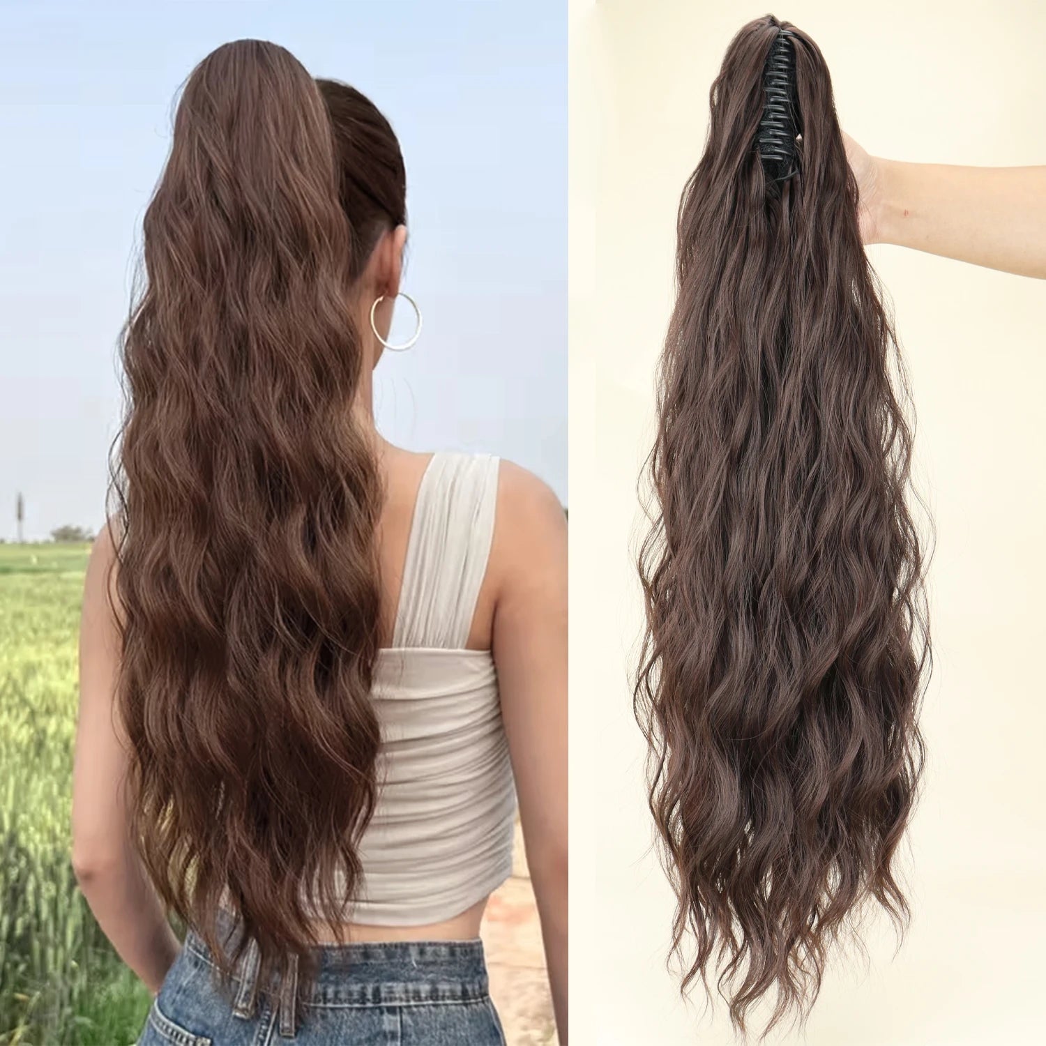 Coda Mollettone Riccia extension capelli voluminosi effetto naturale 70 cm