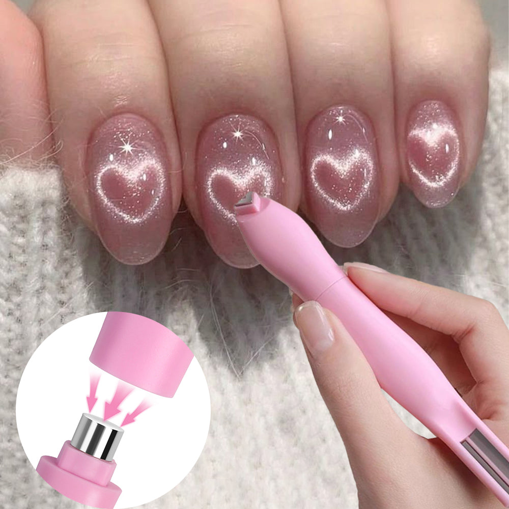 Cat eye magnet Love 3 in 1 cat eye nails with 3D heart and pink magnetic pen — Dream Shop