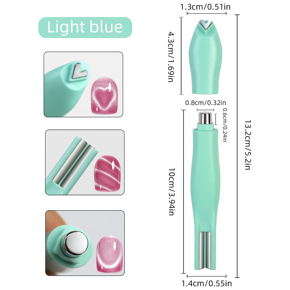 Imán cat eye Love 3 en 1 variante lápiz 3 en 1 verde agua — Dream Shop