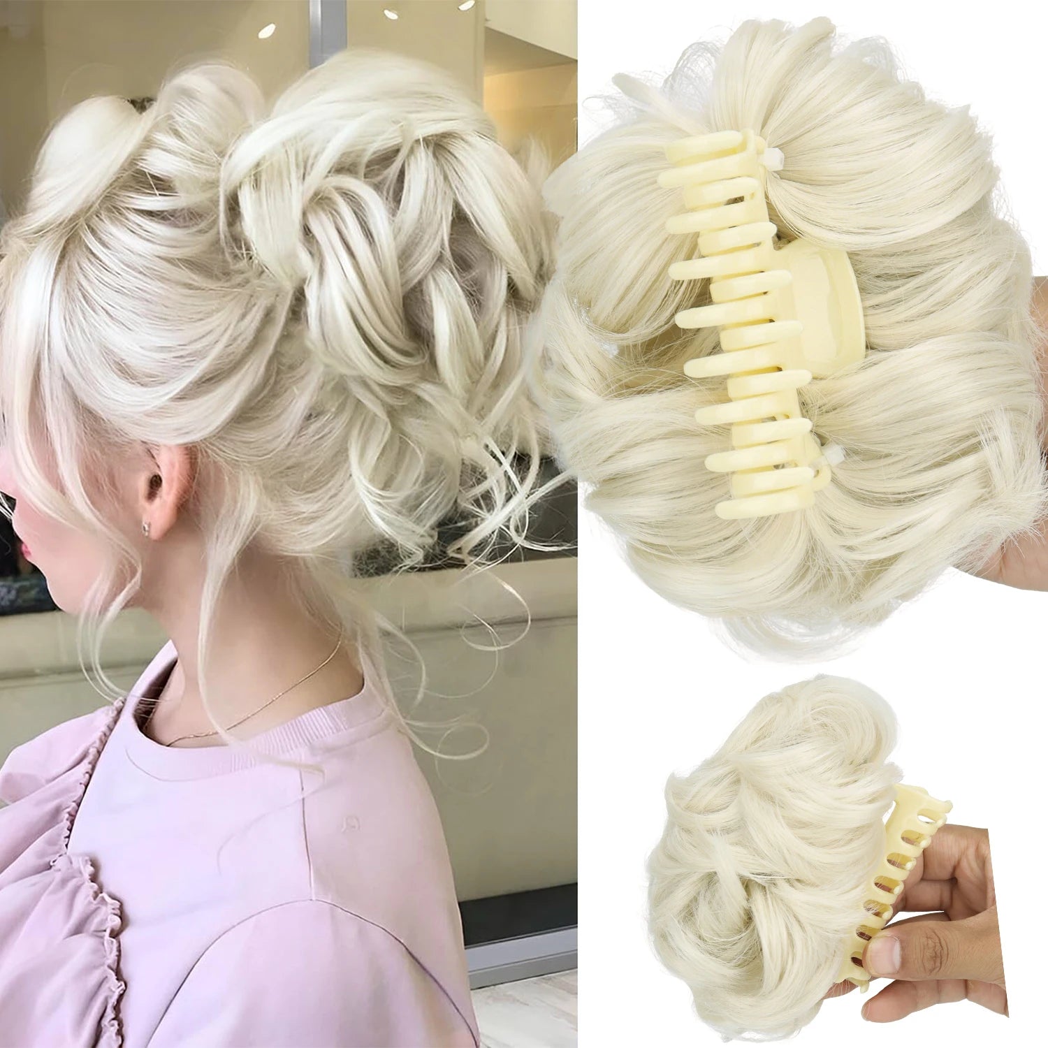 Chignon spettinato con mollettone extension capelli raccolto effetto messy naturale