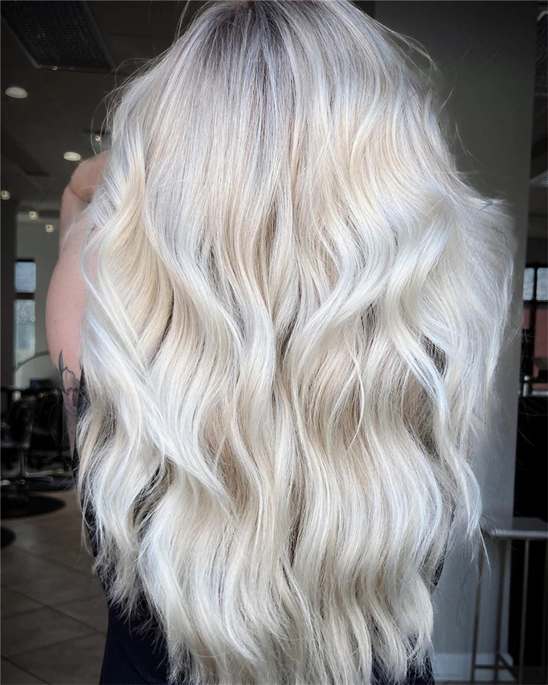 Parrucca balayage onde morbide biondo platino onde lunghe e luminose | Dream Shop