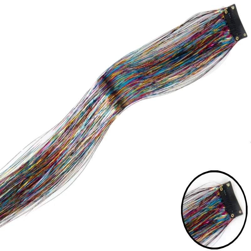 Extension Glitter-Star con 12 clip effetto luce per capelli