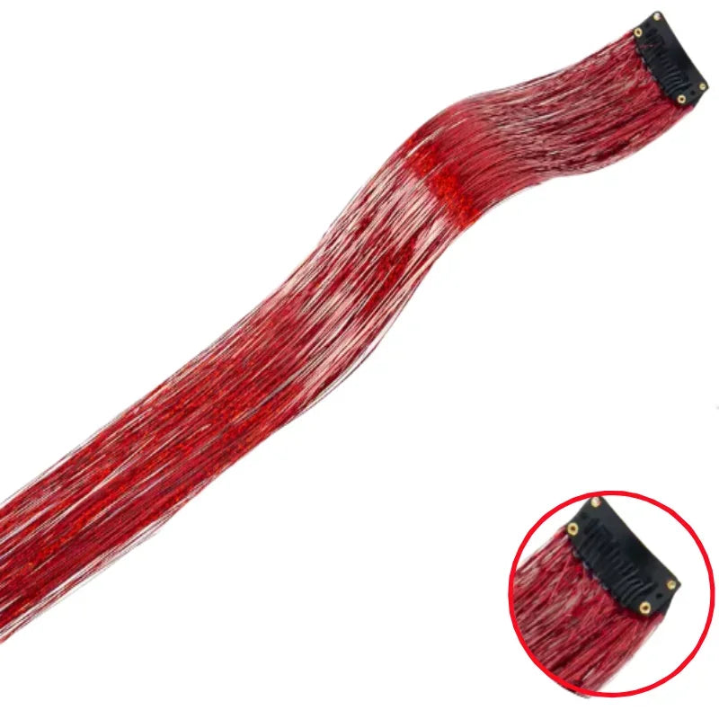 Extension Glitter-Star con 12 clip effetto luce per capelli