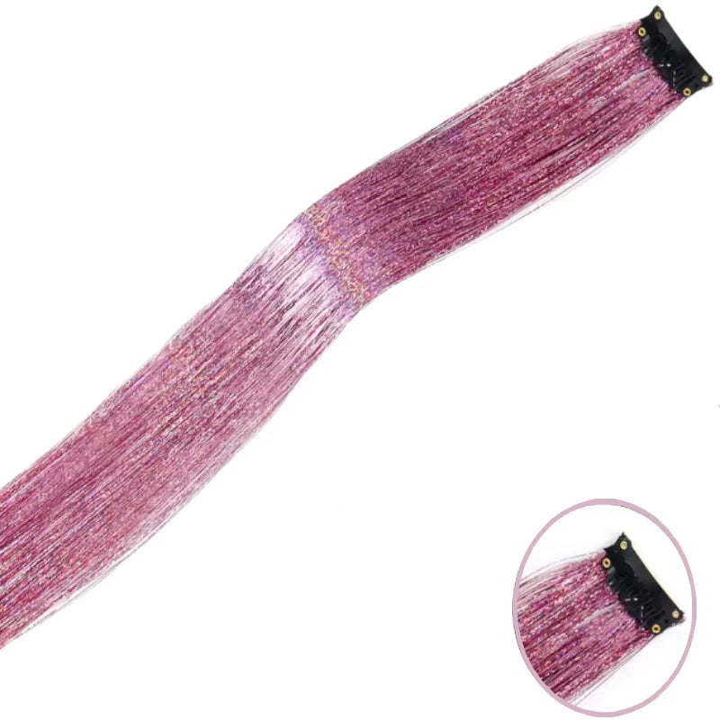 Extension Glitter-Star con 12 clip effetto luce per capelli