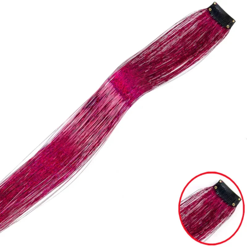 Extension Glitter-Star con 12 clip effetto luce per capelli