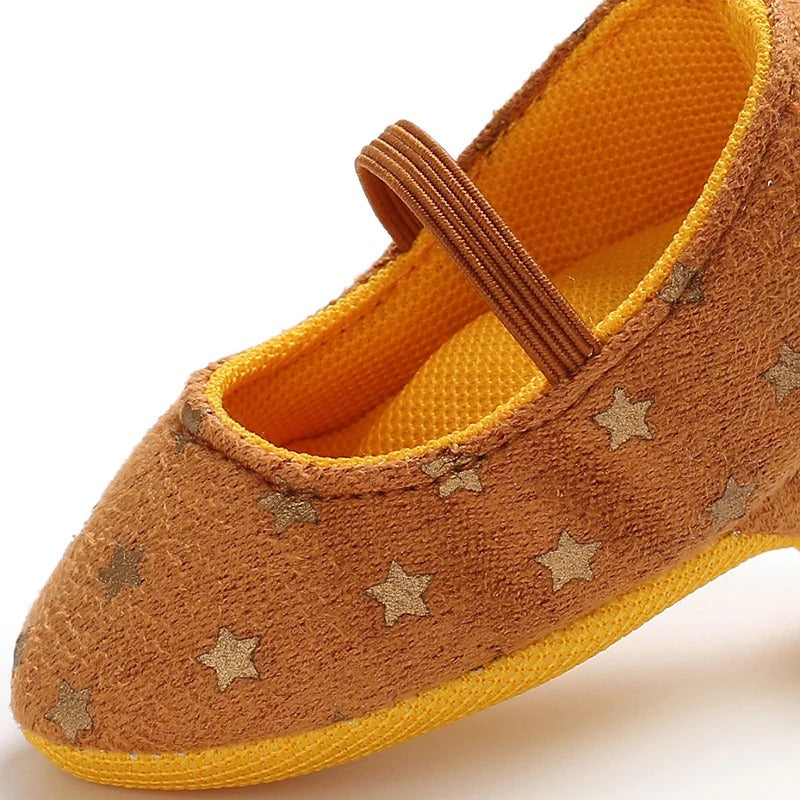 Scarpine neonata tacco cammello vista frontale | Dream Shop