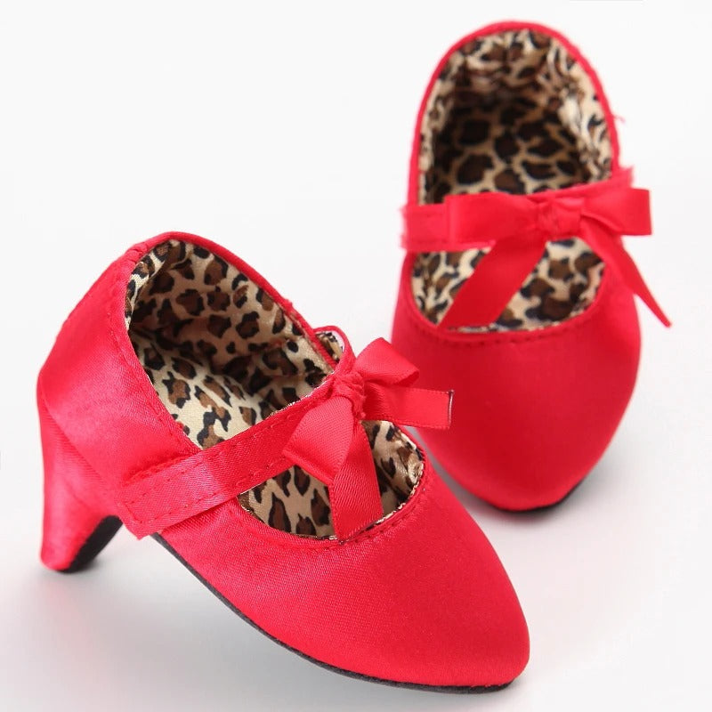 Scarpine neonata tacco rosse coppia con cinturino | Dream Shop