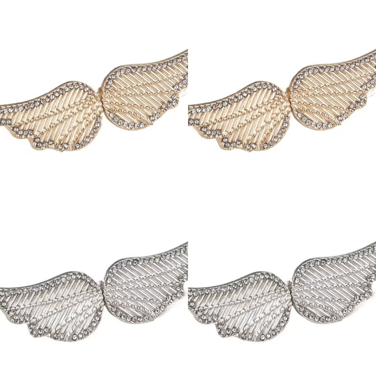 Set 4 clips stringi vita Ali con strass — 2 coppie oro e 2 argento | Dream Shop