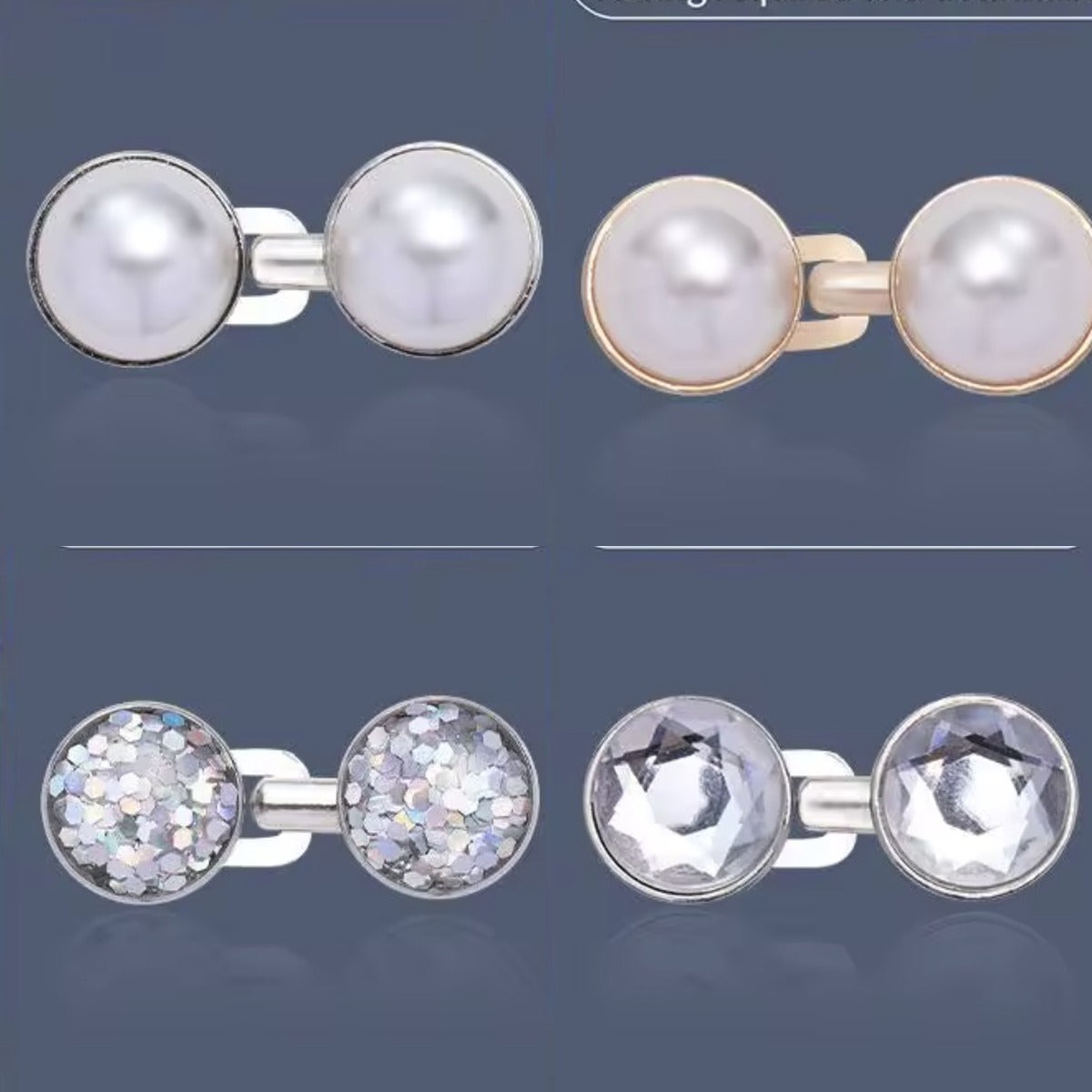 Set 4 clips stringi vita Piercing — 2 coppie perla e 2 strass | Dream Shop