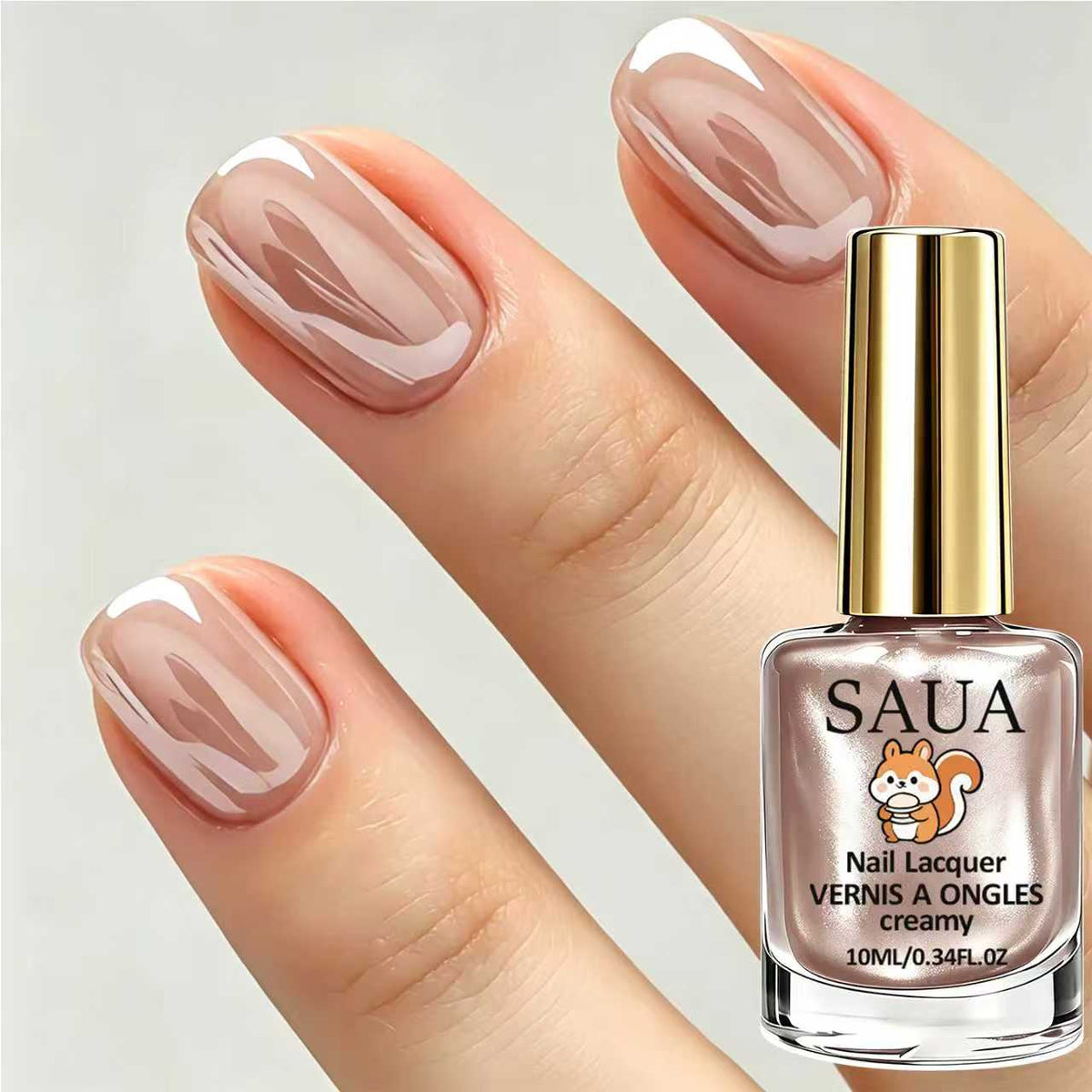 Esmalte perlado efecto crema mano con esmalte champán perlado y frasco — Dream Shop