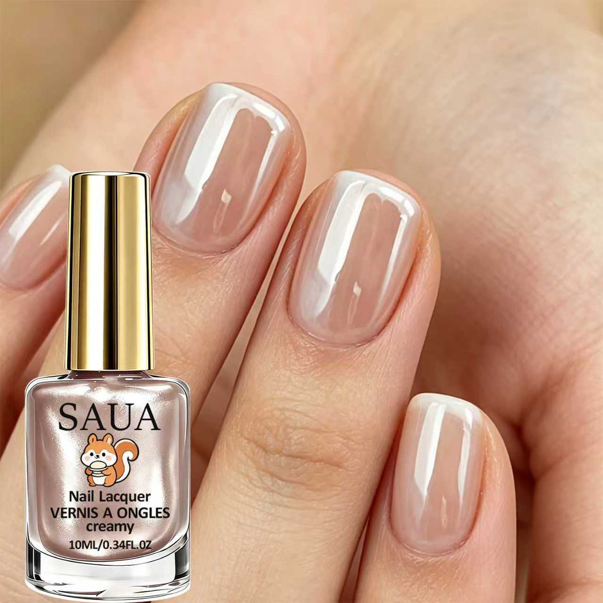 Esmalte perlado efecto crema uñas cortas efecto glazed y frasco — Dream Shop