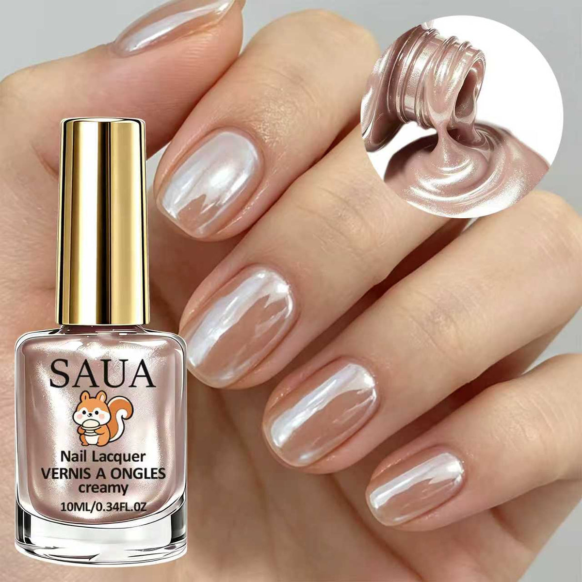 Esmalte perlado efecto crema mano con esmalte perla y frasco 10 ml — Dream Shop