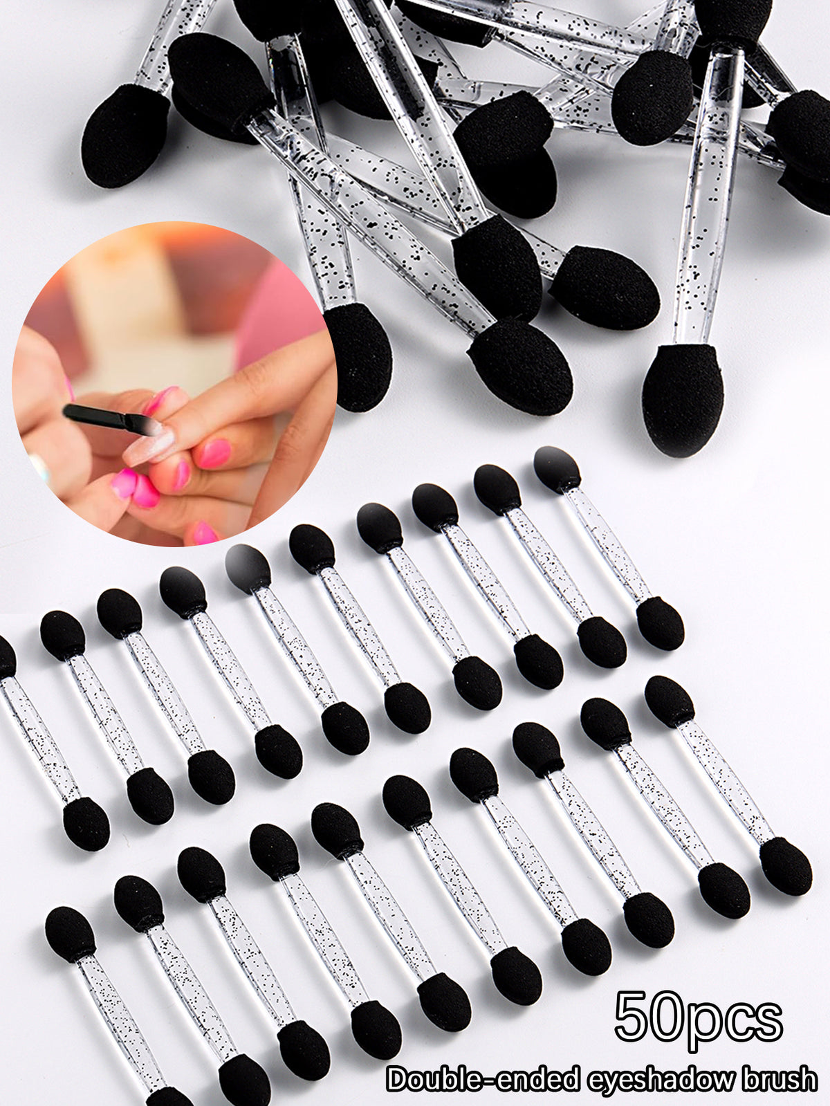 Spugnette nail art doppia punta variante nero 50 pezzi — Dream Shop