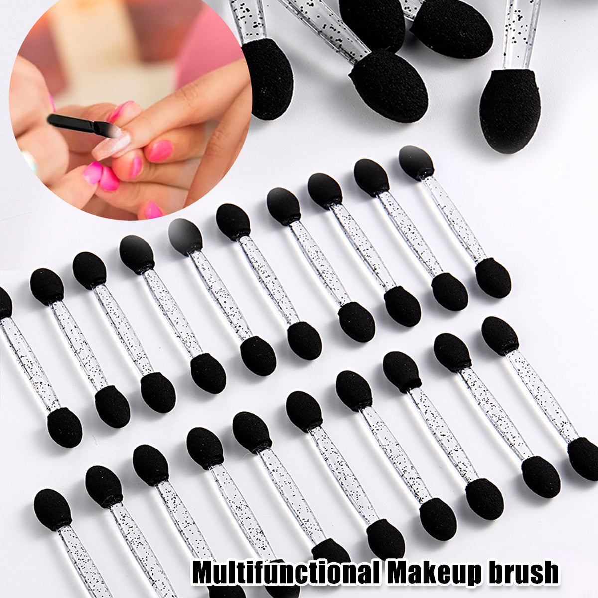 Dual tip nail art sponges black for applying powders on nails — Dream Shop